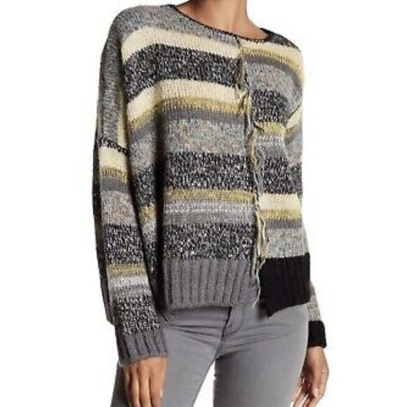 Zadig & Voltaire Jemma Deluxe Striped Al Sweater Sz M - Picture 1 of 11